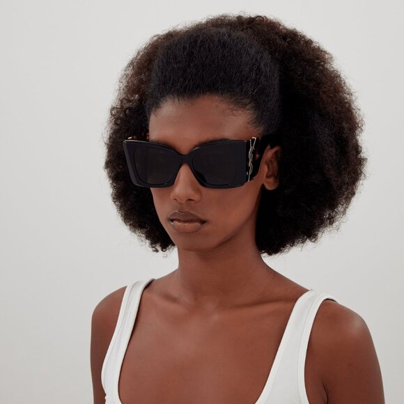 BRAND NEW Saint Laurent SLM119 BLAZE 003 Black Havana Cat Eye Women Sunglasses - Picture 12 of 12